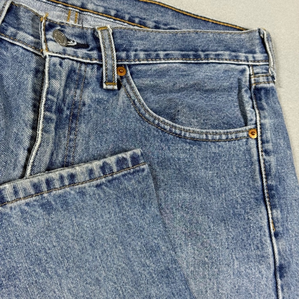 Levis 505 Regular Fit Jeans Mens Light Wash Blue Straight Leg Denim Pants
